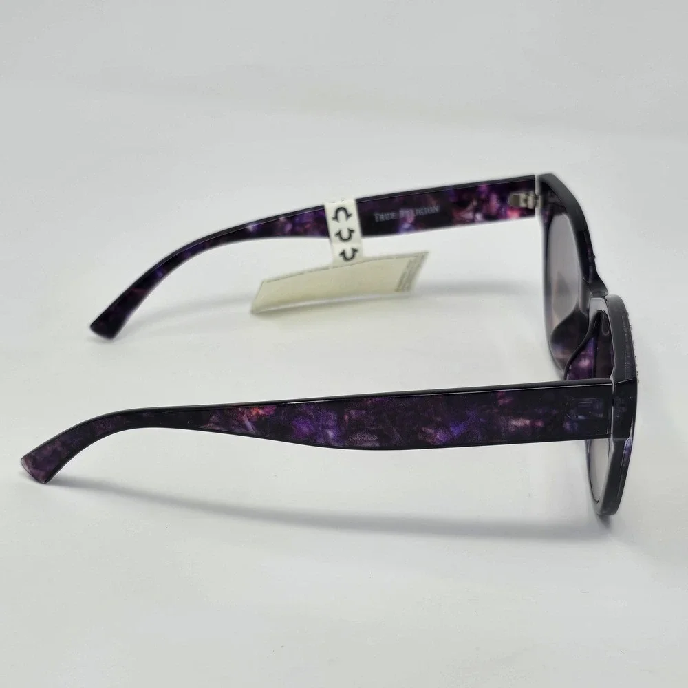 True Religion Sunglasses Womens One Size‎ Purple Cat Eye Rhinestone UV TR56398-E